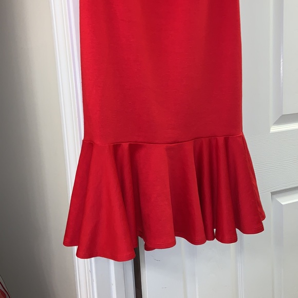 Fevour Red Dress with Peplum Bottom - Picture 4 of 13